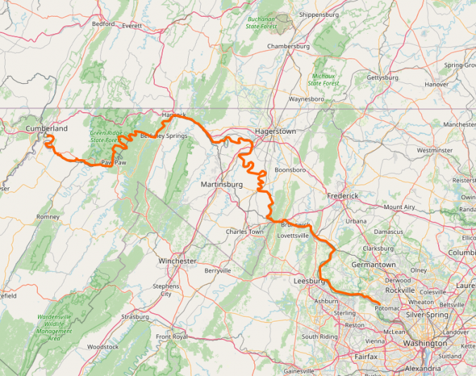 Map of C&O Canal Trail