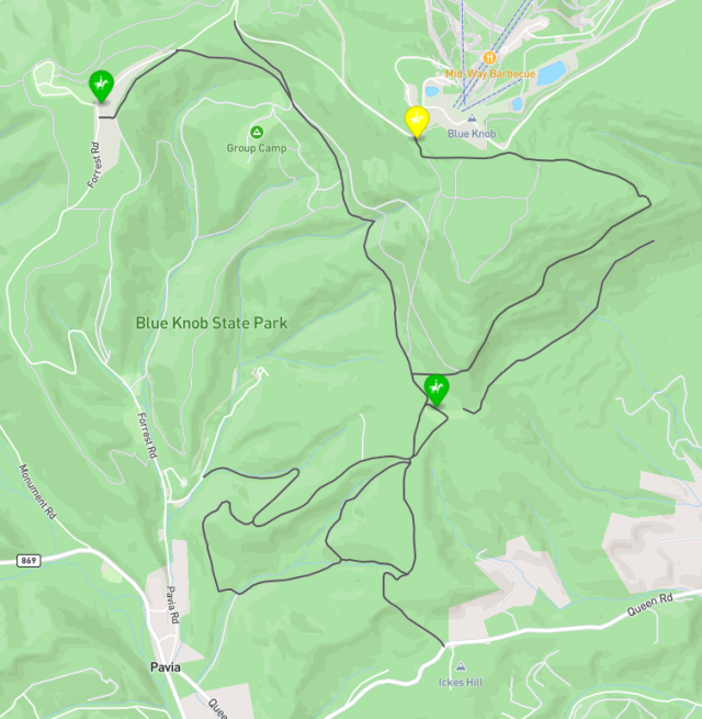Blue Knob state park, horse trails map