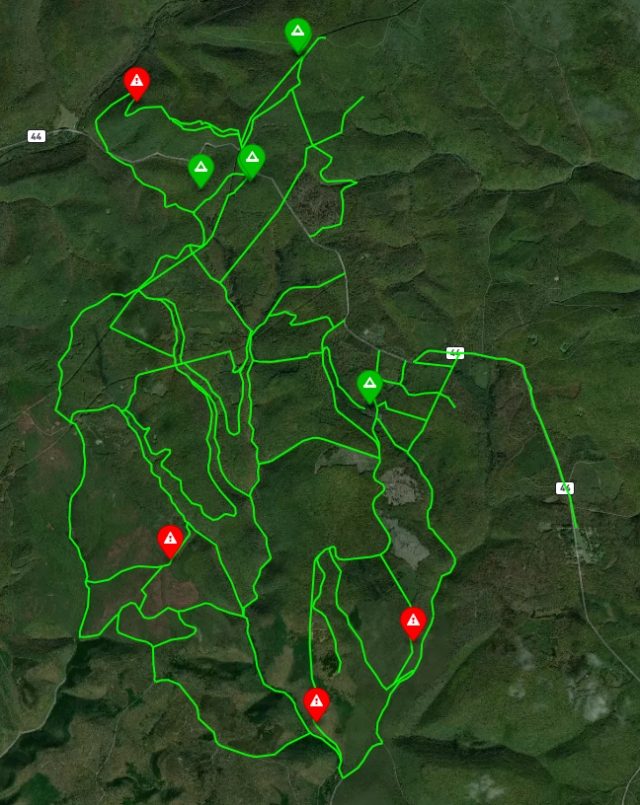 Map of horse riding trails at God's Country