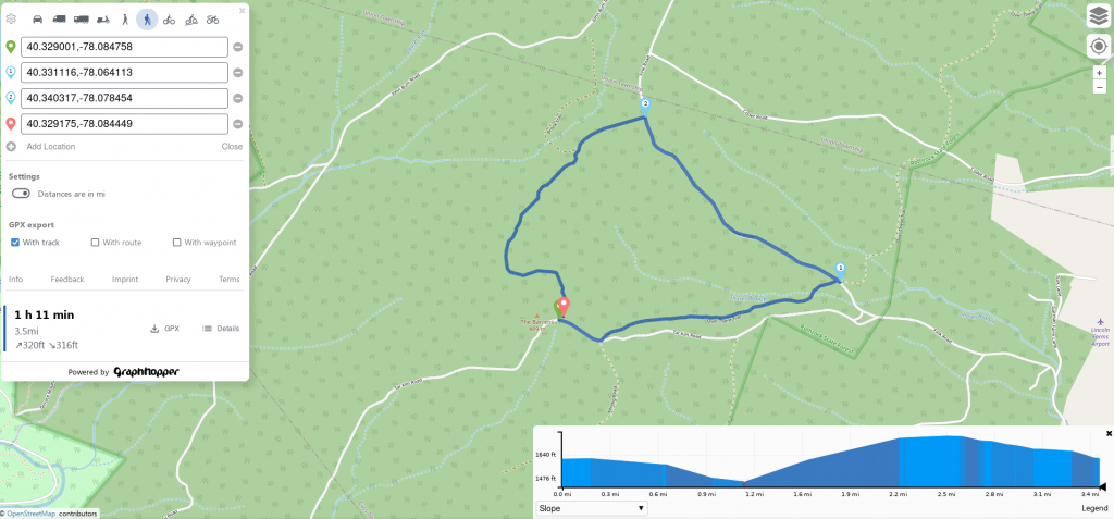 3.5 mile horse trail loop in Rothrock state forest