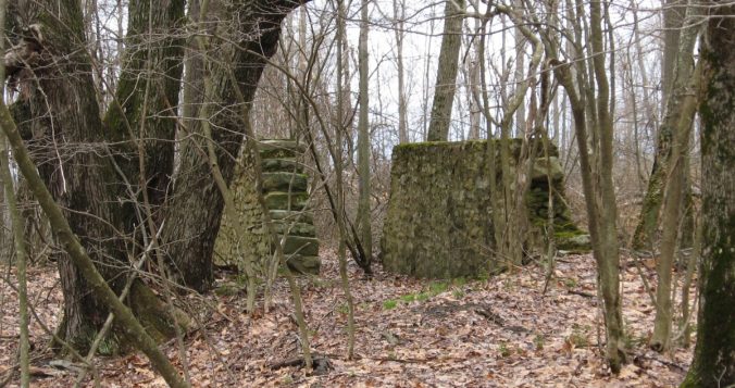 Stone walls remain at Clover Run Mine